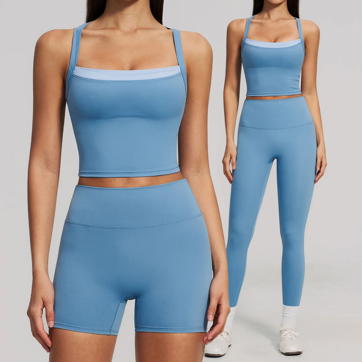 Women Gym Tracksuit Yoga Suit Sports Outfits High Waist Leggings Workout Clothes Female Fitness Running Suit Push Up Sportswear