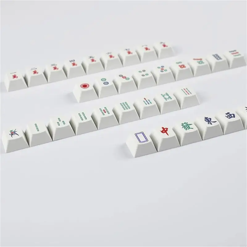 H37B Mahjong impresión PBT KeyCaps Long y resistente desgaste para teclados MX