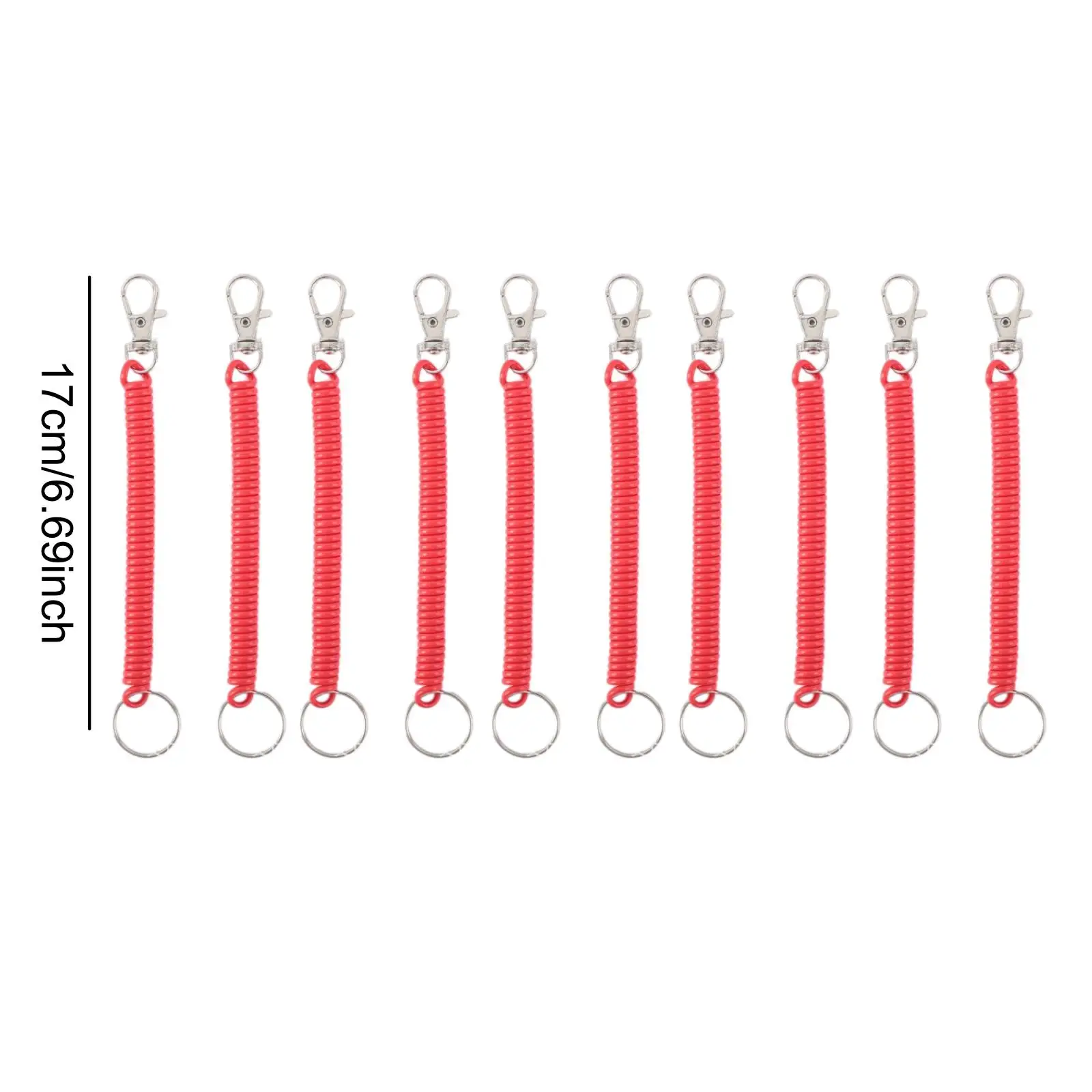 Spiral Spring Coil Keychain for Bag Backpack Stretchy EVA Key Ring with Lobster Clasp for Work Beach