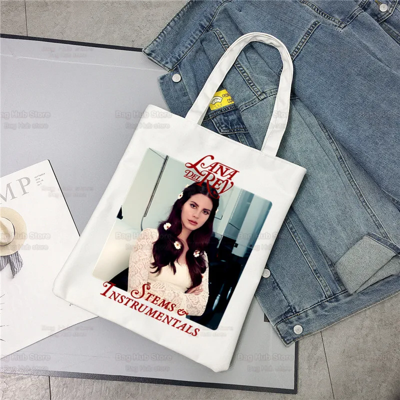 Lana Del Rey Singer Fans Women Canvas Shoulder Bag Canvas Tote Eco Just for Life Shopping Bag Canvas Tote Bag HandBag Daily Use