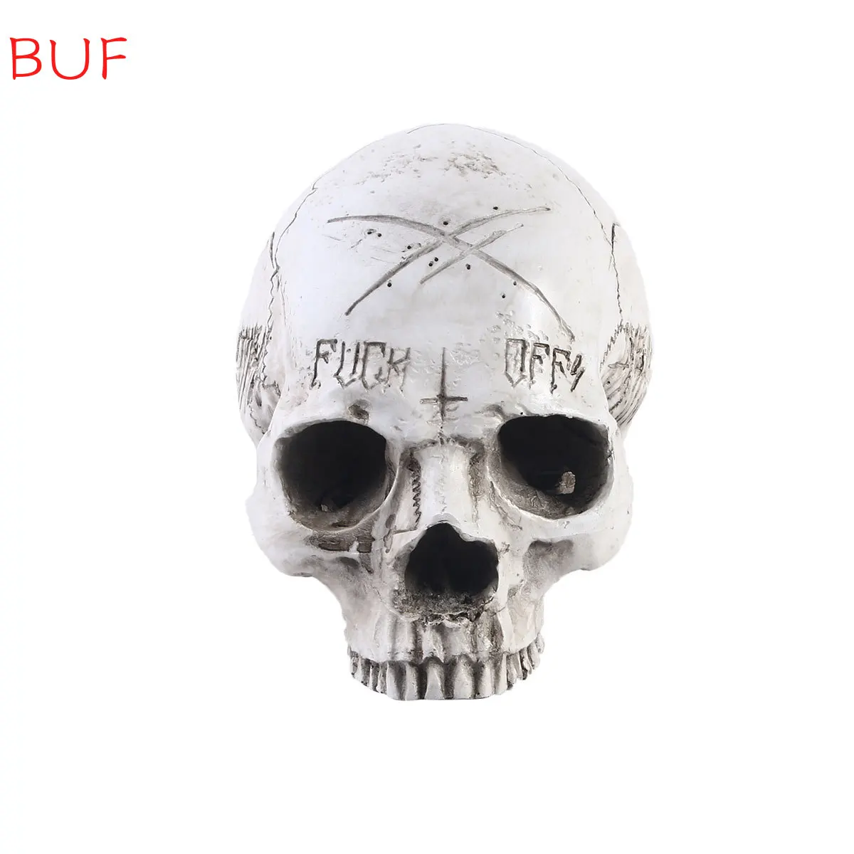

BUF Skull Replica Human Head Skull Model Resin Skull Decoration Statue Home Room Decoration Skull Sculpture Halloween Figurine