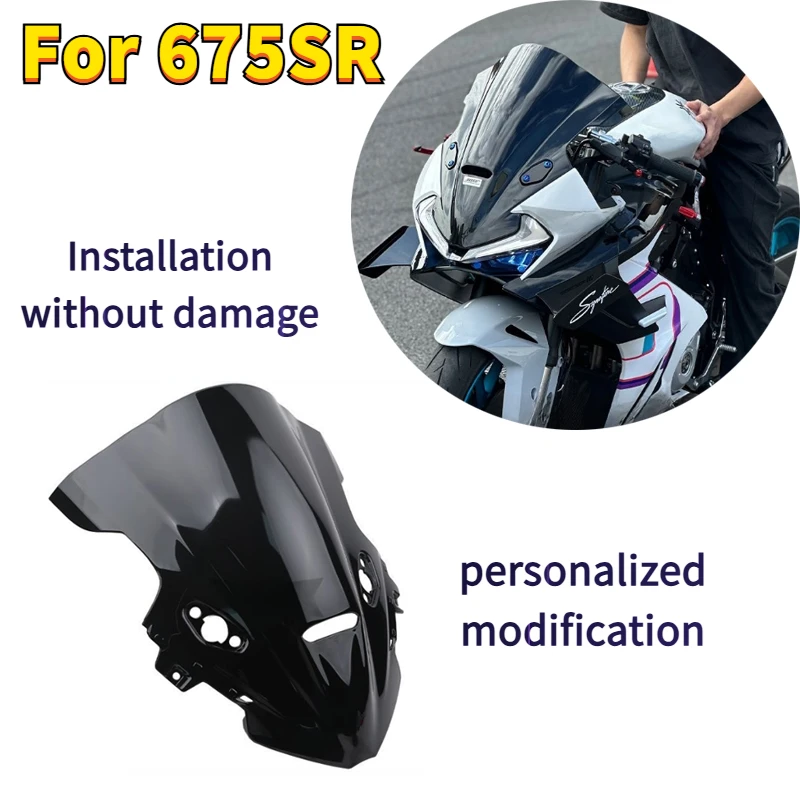 

For 675SR 675SR-R 675SRR 2024 2025 motorcycle Rise Windscreen Windshield Wind Deflectors Shield Protector
