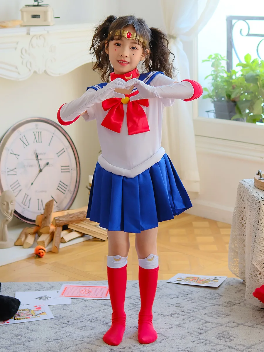 Beautiful Girl Warrior Coswear Water Ice Moon Fourth Generation Sailor Uniform Moon Rabbit Dress Cosplay Anime Set Halloween Per