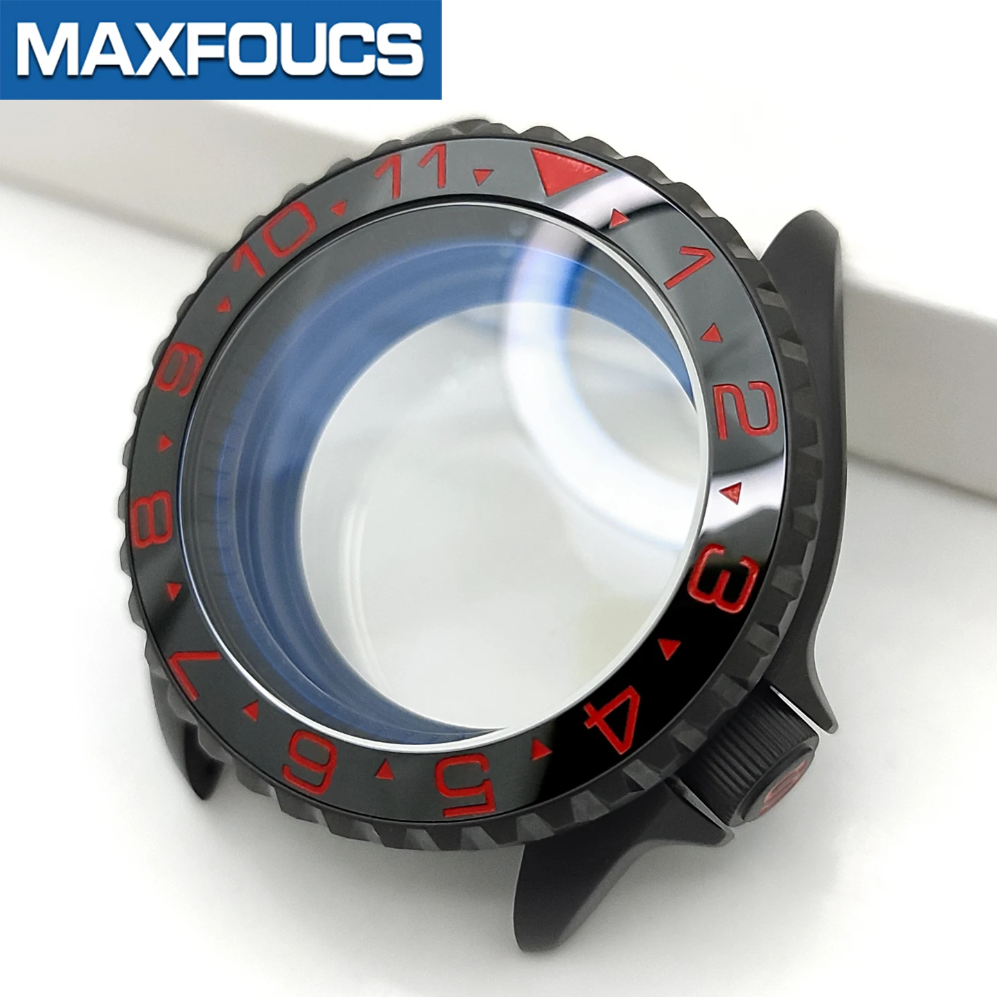 SKX NH 3.8 Schwarzes Mattes Uhrengehäuse-Set 4-Uhr-Position Edelstahl-Finish MOD NH36 Einsatz Saphirglas Kapitelring Kundenspezifische Teile – Detail 14