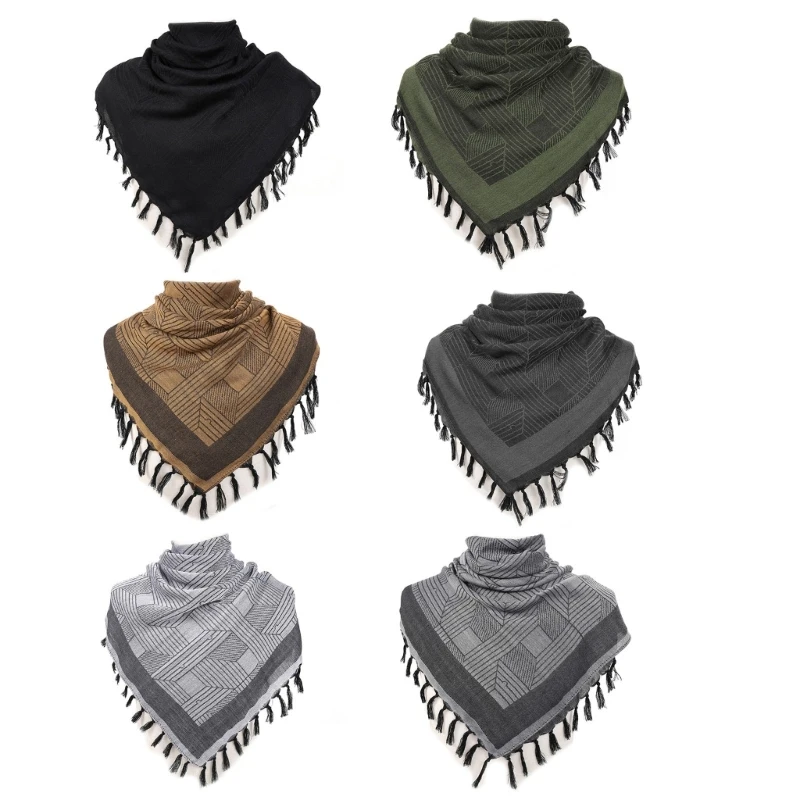 Outdoor Hiking Scarves Arab Desert Windproof Scarf Shemagh with Tassel for Men DropShipping