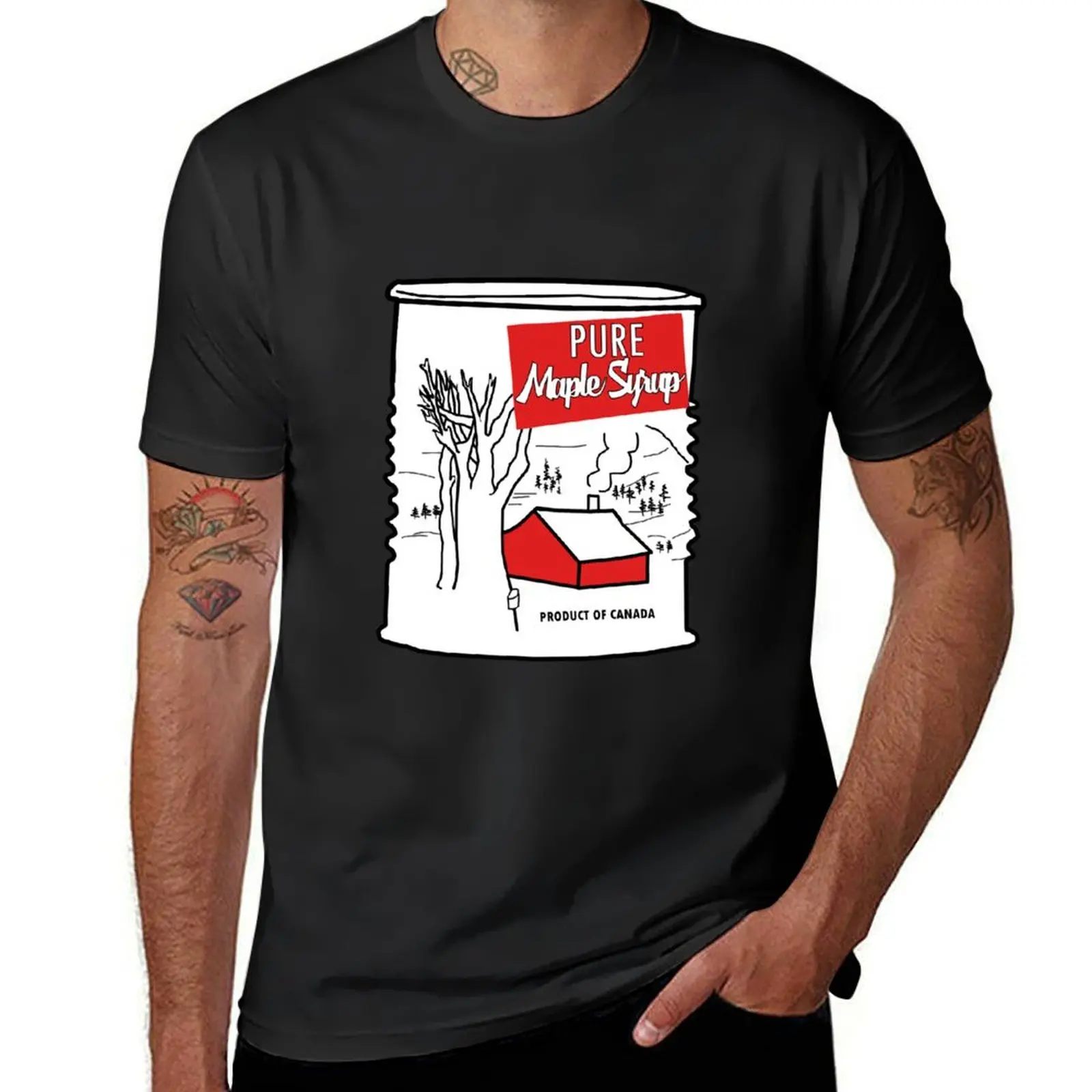 

Tin of Canadian Maple Syrup T-Shirt Anime t-shirt cotton man t-shirts blanks heavy weight t shirts for men