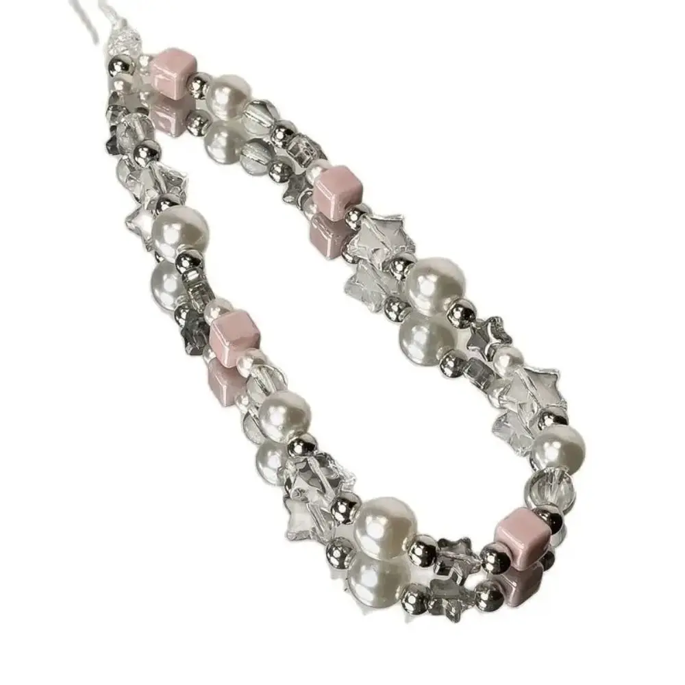 Y2K Moda Rosa Estrela Telefone Strap Chaveiro