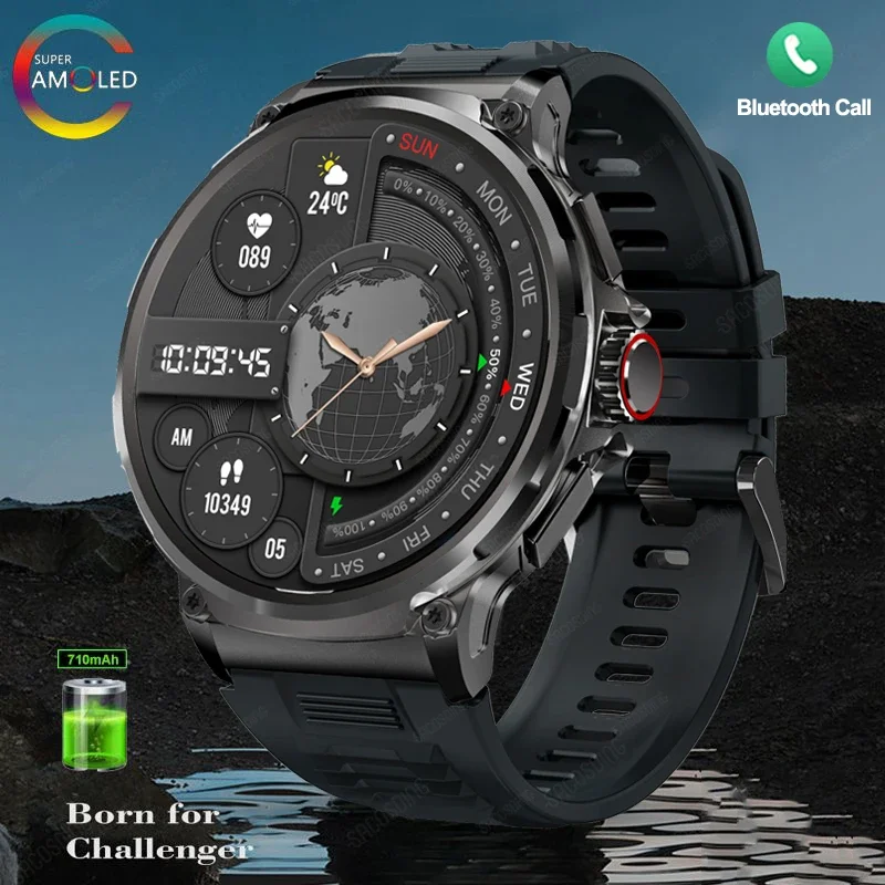 

For Huawei Xiaomi 1.85"ultra HD Bluetooth Call Smart Watch Men GPS Track 710mAH Large Battery 400+Dial IP68Waterproof Smartwatch