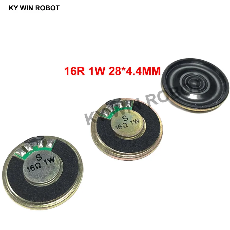 2pcs/lot nový ultratenké reproduktor 16 ohmů 1 watt 1W 16R reproduktor průměr 28MM 2.8CM tloušt'ka 4.4MM