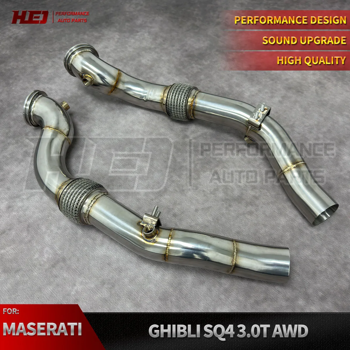 

Upgrade Awesome Exhaust Race Downpipe Exhaust Pipe for Maserati Ghibli Levante S Q4/SQ4 3.0T 2014- Performance Downpipe
