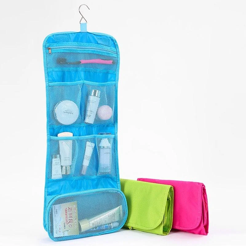 1 Pcs Portable Hanging Organizer Bag Foldable Cosmetic Makeup Case Storage Traveling Toiletry Bags Wash Bathroom Accessories