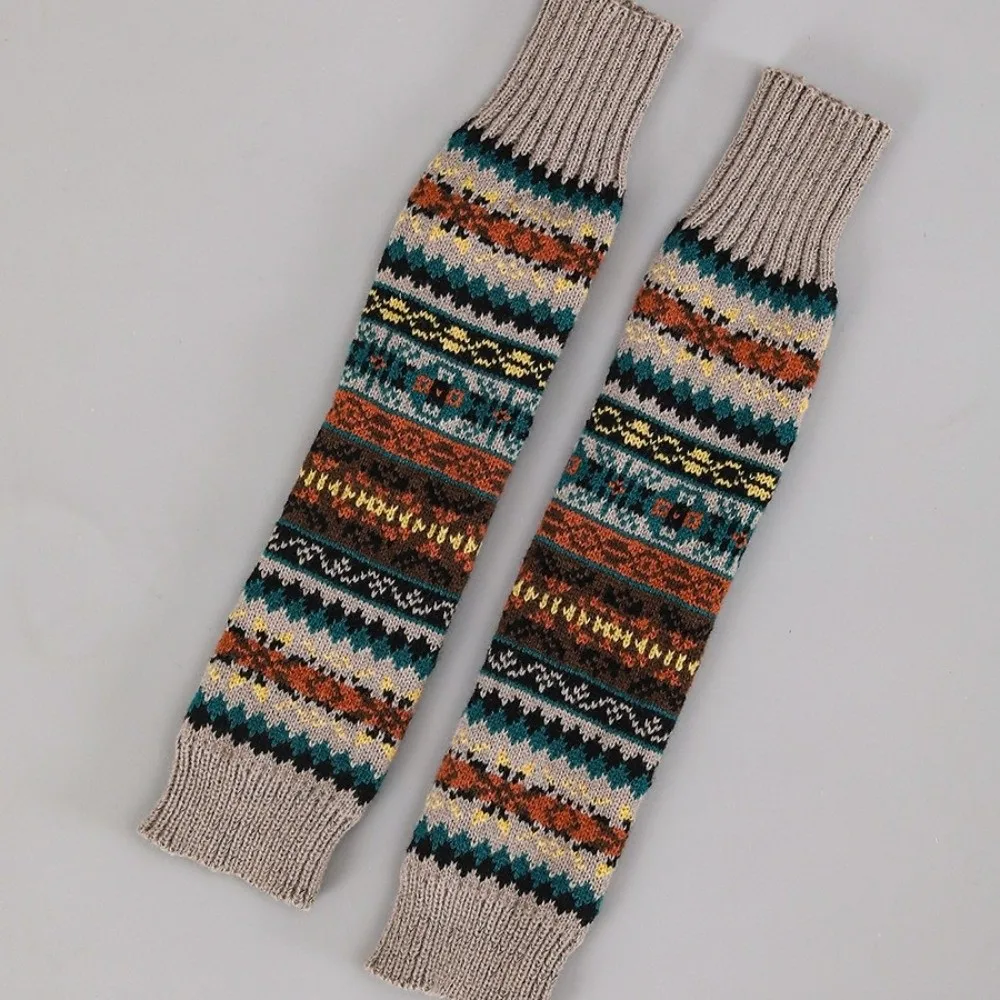 Mangas sem dedos de malha elástica engrossadas longas y2k estrela braço capa meia palma hip-hop mais quente punho longo ao ar livre