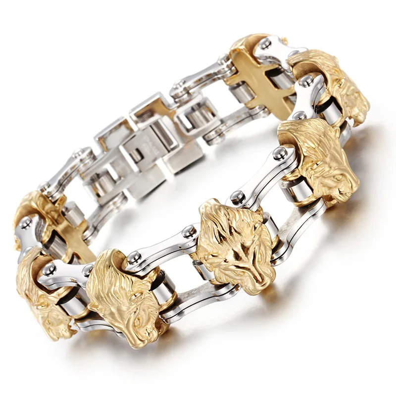 Hammered Pattern Stainless Steel Twisted Chain Bracelet for Men & Women - Adjustable Length 9mm 7.5inch
