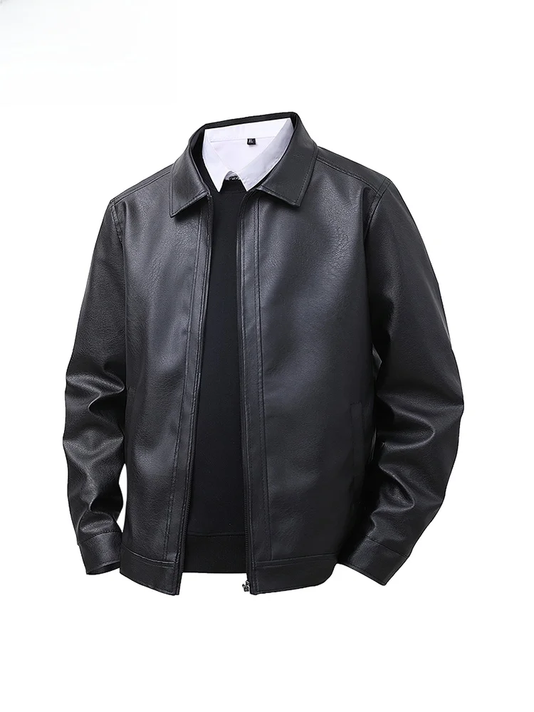 

You Zhaolin Men's Faionable Casual Leather Jaet Spring New Sle Slim Fit Collar Busin Leisure Sle Zipper Closure