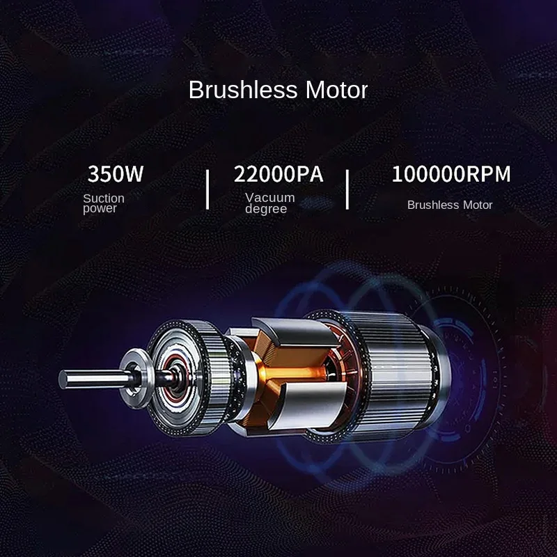 منظف ممسحة كهربائية مع محرك بدون فرش ، شحن لاسلكي ، آلة التطهير ، المحمولة ، المحمولة ، إزالة العث ، ضوء LED