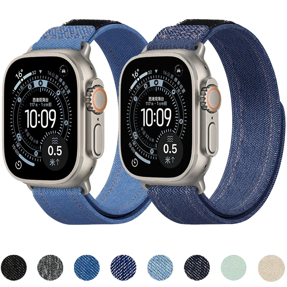 Canvas-Armband für Apple Watch Band 49 mm 46 mm 45 mm 44 mm 42 mm 41 mm 40 mm Nylon-Armband iWatch Serie 11 10 Ultra 9 8 7 6 5 SE Gürtel