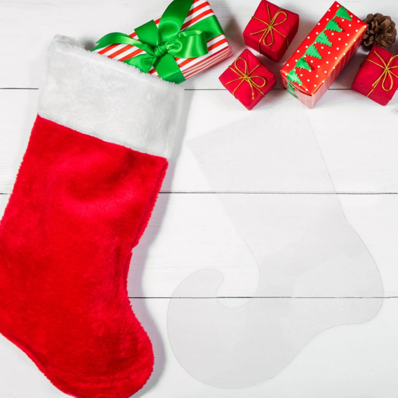 

3Pcs Christmas Stocking Template DIY Acrylic Quilting Rulers for Patchwork Crafts Holiday Decorations Quilting Templates Set