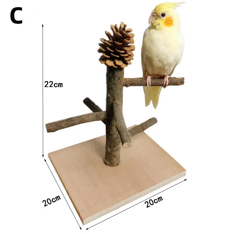 Solid Wood Parrot Stand Training Bird Stand Parrot Toy Wooden Pole Ladder Game Small Pet Interactive Amusement Park Desktop