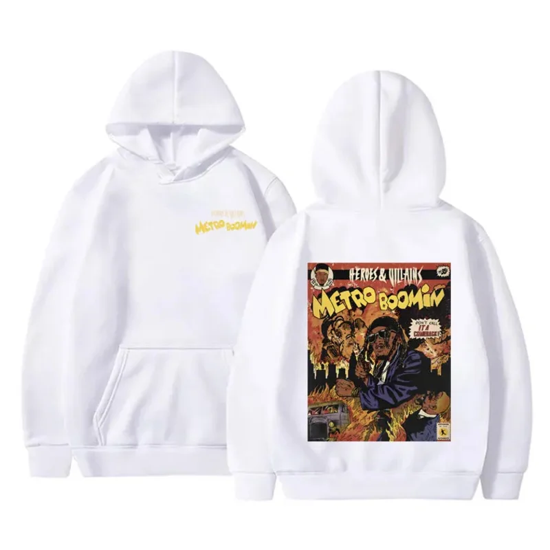 Limited Rapper Metro Boomin Heroes & Villains Graphic Hoodie Men Fashion Hoody Sweatshirt Male Hip Hop Clothes Oversized Hoodies