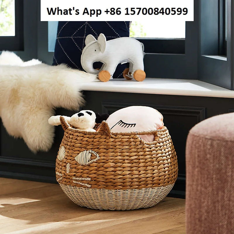 Natural grass rattan fun storage characteristic handicraft living room bedroom storage