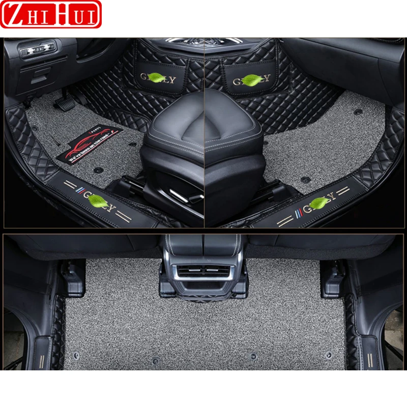 Geely Okavango 2024 2023 자동차 스타일링 바닥 매트, 더블 레이어 PU 가죽 발 패드, 인테리어 플로어라이너, 자동차 액세서리