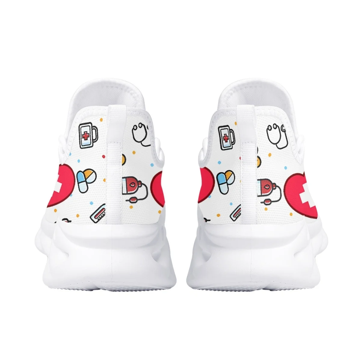 INSTANTARTS Cute Nurse Print Medical Supplies Pattern Women's Mesh Sneakers Casual Running Shoes for Female Light Nurse Footwear