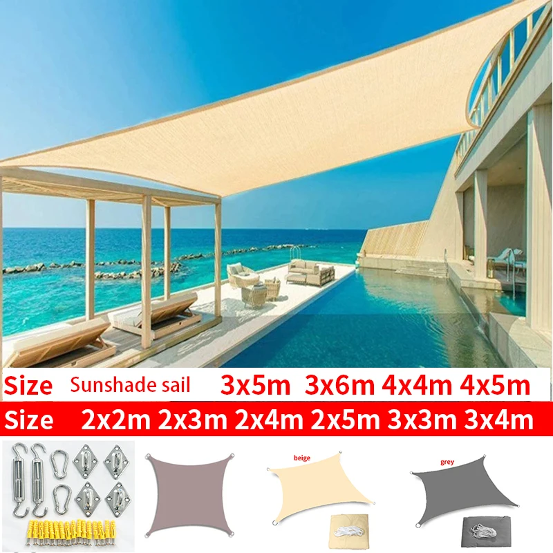 

Outdoor sunshade waterproof sunshade sail garden terrace sunshade canvas sunshade rectangular pool sunshade sunshade accessories