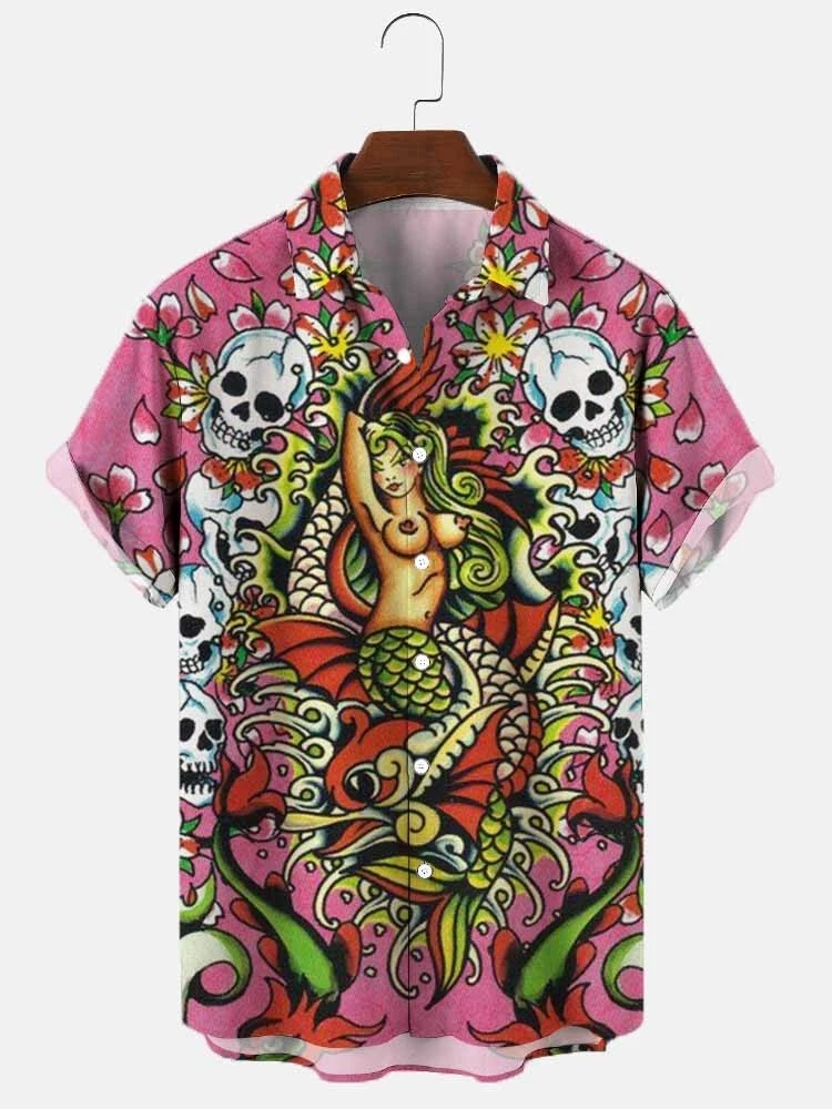 Men Hawaiian Short Sleeve Beach Shirt Summer Clothes 2023 Oversized 3D Printing Casual Street Wear New Tops Arrivals Stylish