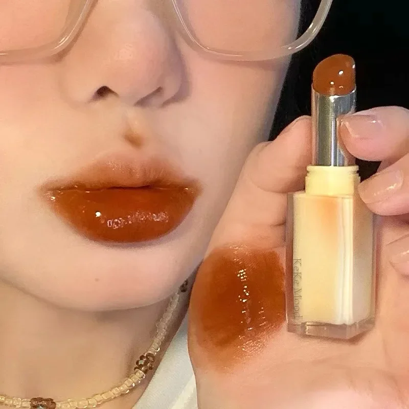 Bálsamo labial de cristal de Color levadura, lápiz labial de gelatina, espejo hidratante, luz de agua, brillo de labios sólido, esmalte de labios de vidrio, tinte, maquillaje de belleza