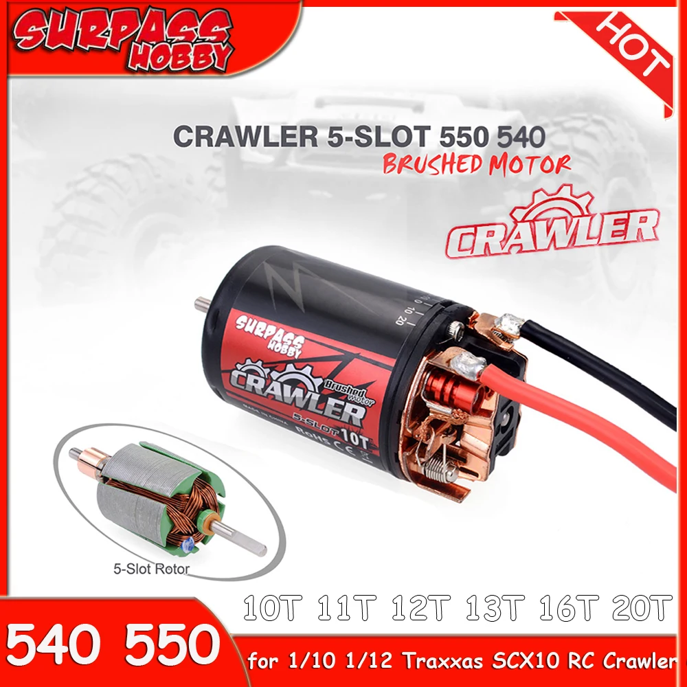 

RC Crawler Car Motor 540 550 10T 11T 12T 13T 16T 20T Brushed Motor for 1/10 1/12 Traxxas SCX10 RC Crawler Climbing Car Model