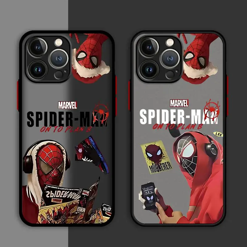 phone cases for Apple iPhone 11 16 case 8 14 12 Pro 15 7 8Plus 13 Mini XS X XR Luxury fundas Cover Marvel Trend Spider Man Hero