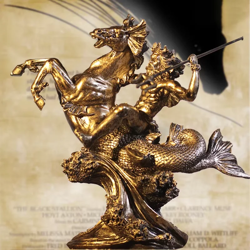 Medieval Samsuzer Armor Sculpture Retro Roman Armor Warrior Creative Bar Ornaments Crafts Knight War Horse Home Room Decoration