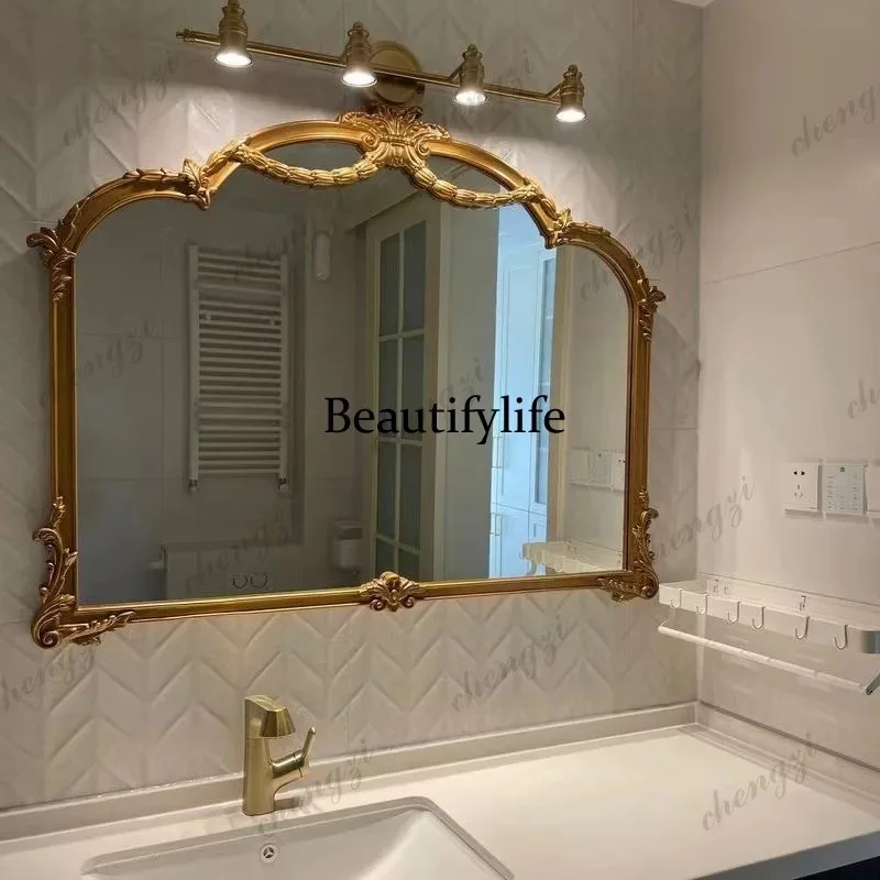E182  French bathroom mirror retro old dressing European bathroom makeup mirror bedroom fitting mirror
