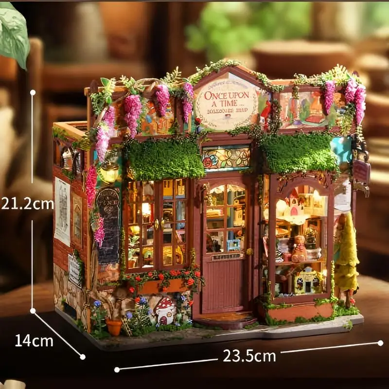 مجموعة نماذج مصغرة لبيت الدمى الخشبي DIY مع أثاث للبالغين والأطفال هدية عيد ميلاد منزل مصغر #6