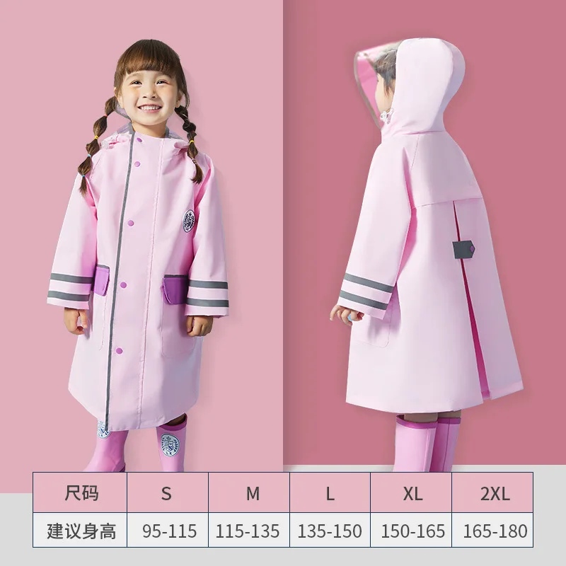 Raincoat Children Rain Poncho Boys Girls Poncho with Schoolbag Child Thickened Windbreaker Raincoat Rain Poncho