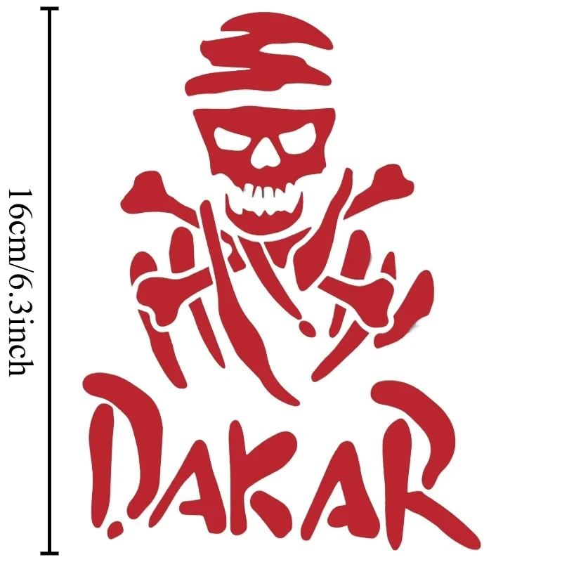 1pc Dakar Rally Skull Vinyl Sticker, Cool Decal for Car Truck Motorcycle Laptop Decor, Holiday Gift view 2