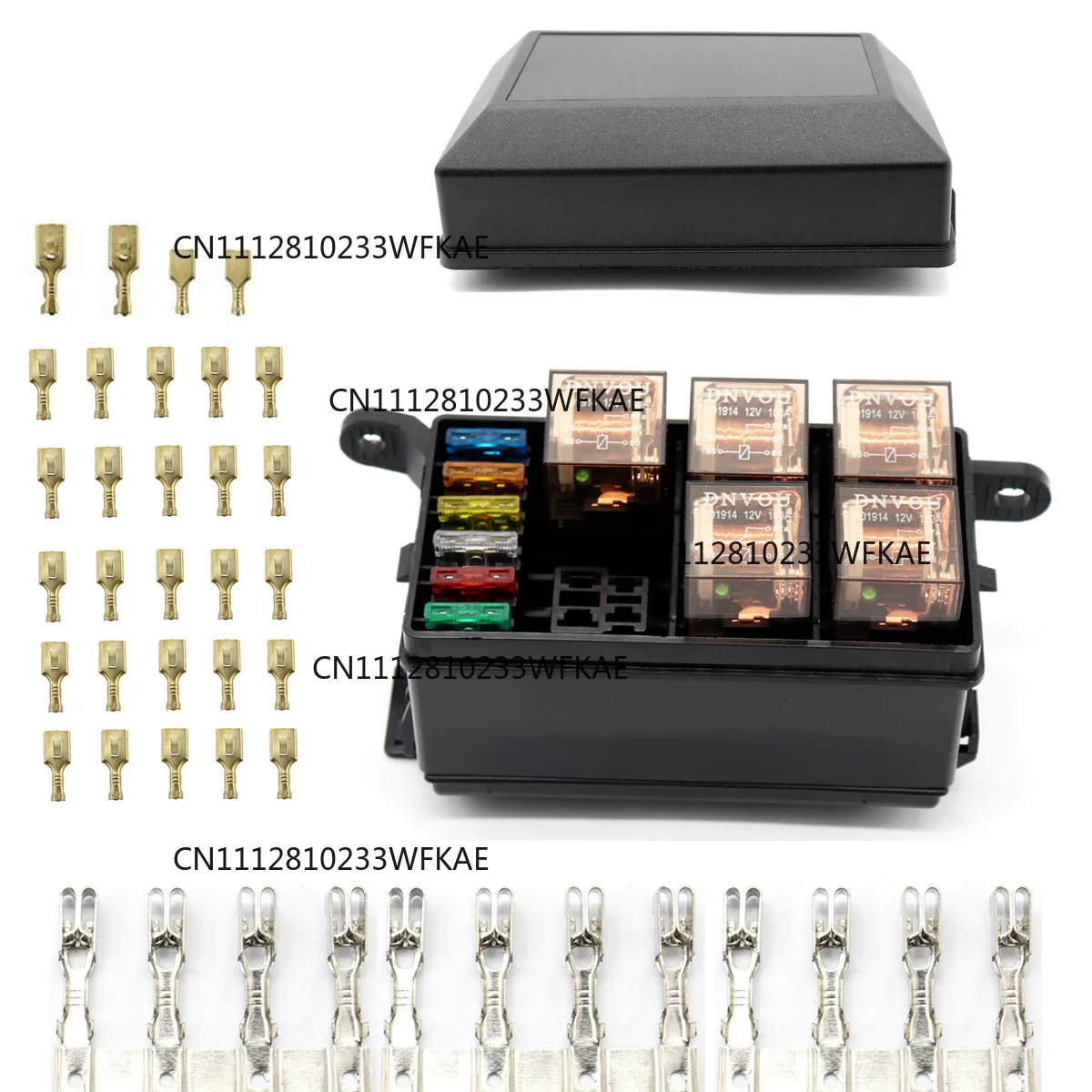6-Way fuse box relay Transparent 12V car fuse holder 6 relays