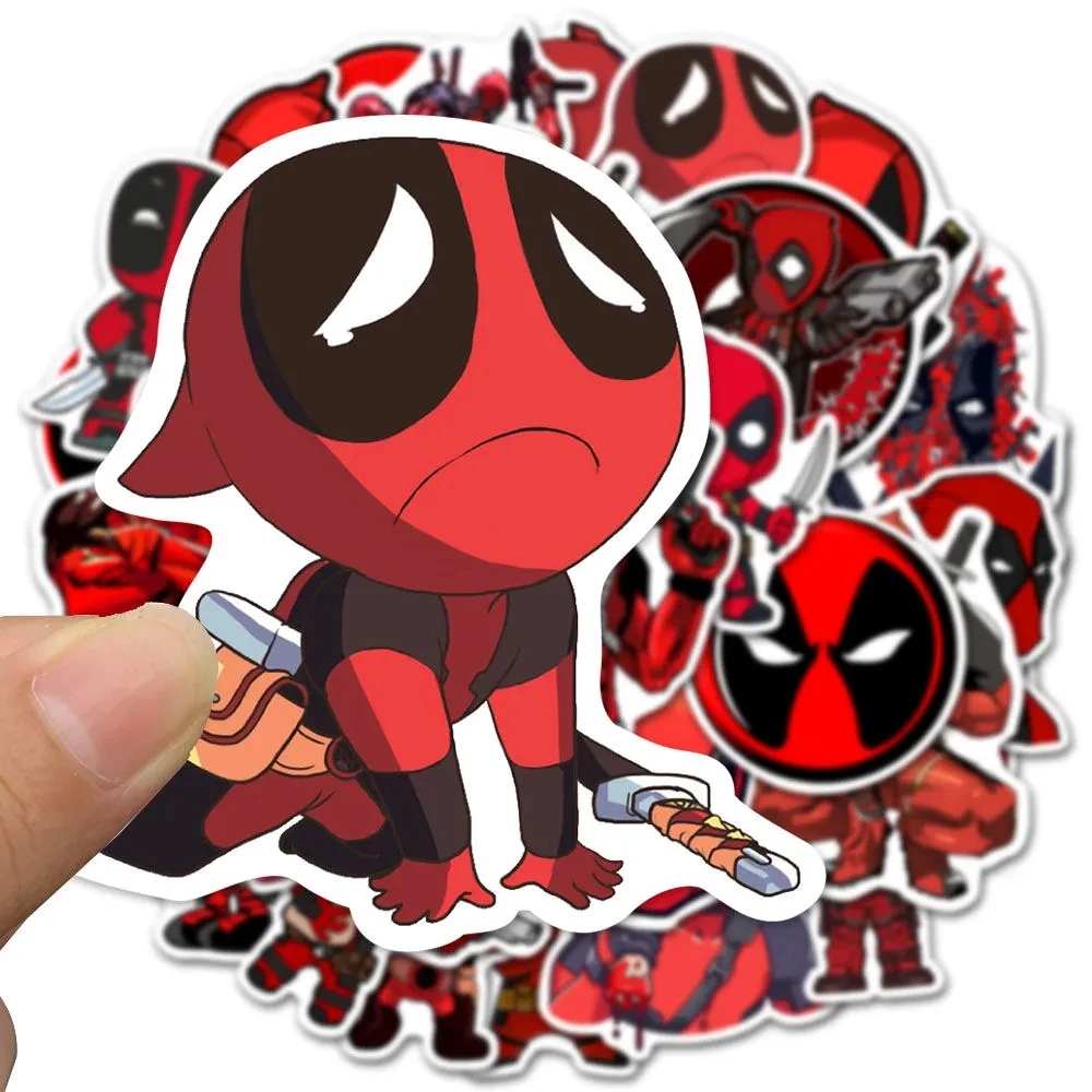 10/35pcs Cool Disney Cartoon Deadpool Graffiti Stickers Decals Skateboard Luggage Phone Bike Diary Waterproof Sticker Kids Toys