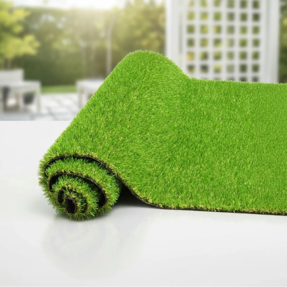 

Realistic Artificial Grass Rug 4x6 FT Indoor Outdoor Turf, Pet-Friendly Lawn Mat with Drain Holes for Garden Patio