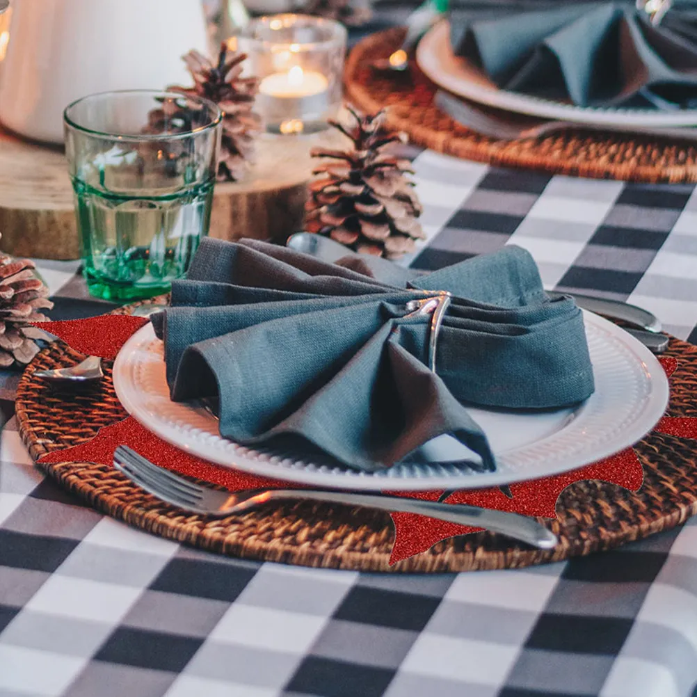 4Pcs Fall Maple Leaf Shaped Place Mats Thanksgiving Harvest Table Decor Leaf Placemats for Autumn Dinner Party