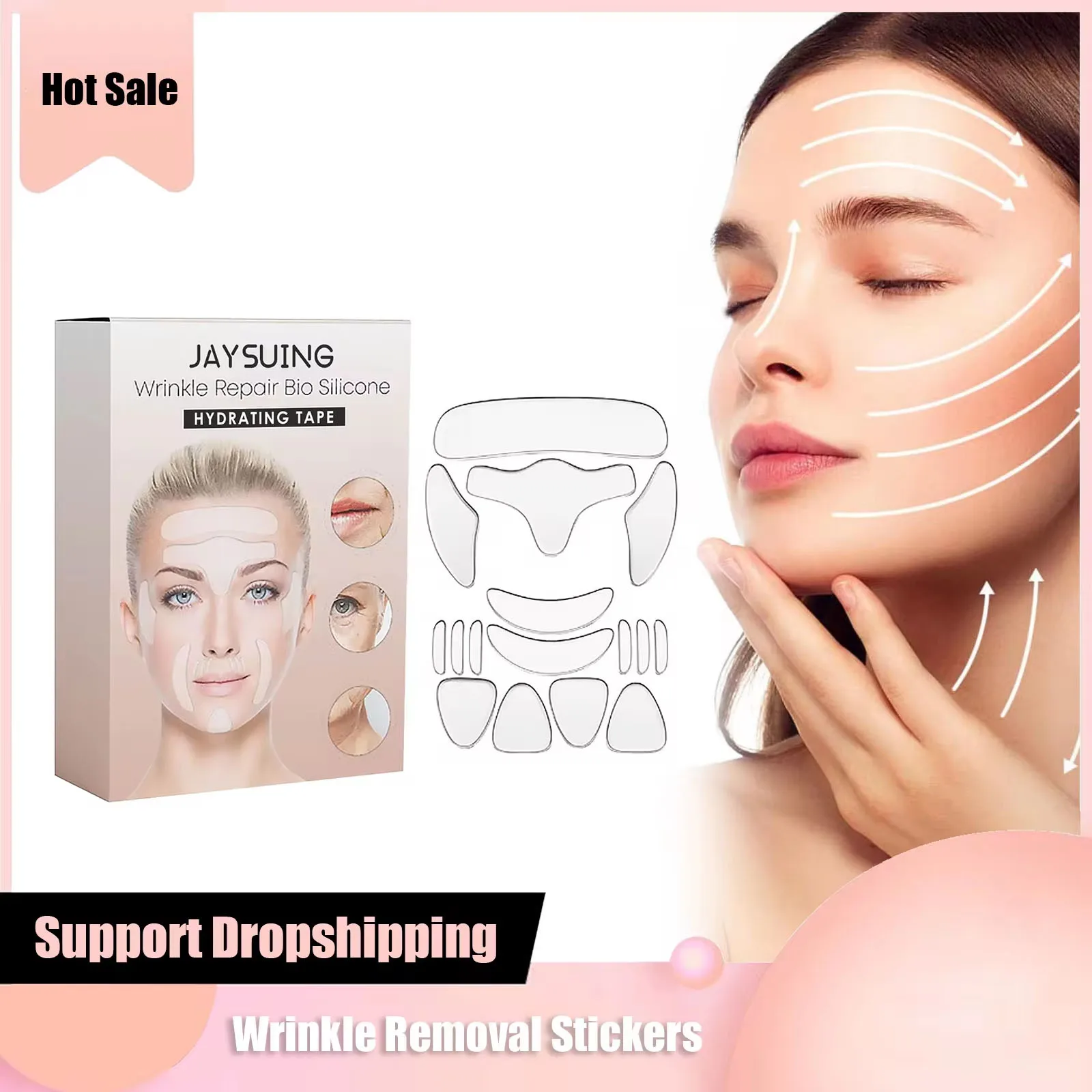 Anti Wrinkle Sticker Silicone Reusable Cheek Forehead Neck Eye Chin Skin Care Lifting Up AntiAg-ing Sagging Facial Firming Patch