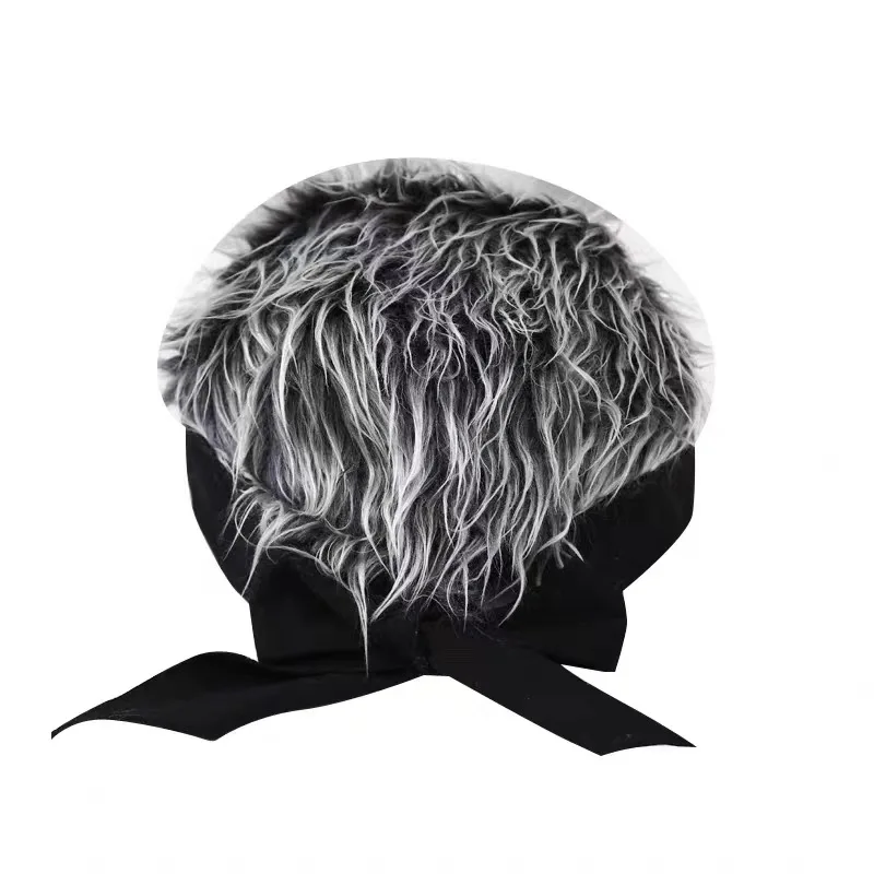 

Men's Landlord Cap Handsome Simulation Wig Cap Short Hair Cap Lanyard Bow hip-hop Spoof Brimless Cap Hair Bonnet Free Shipping