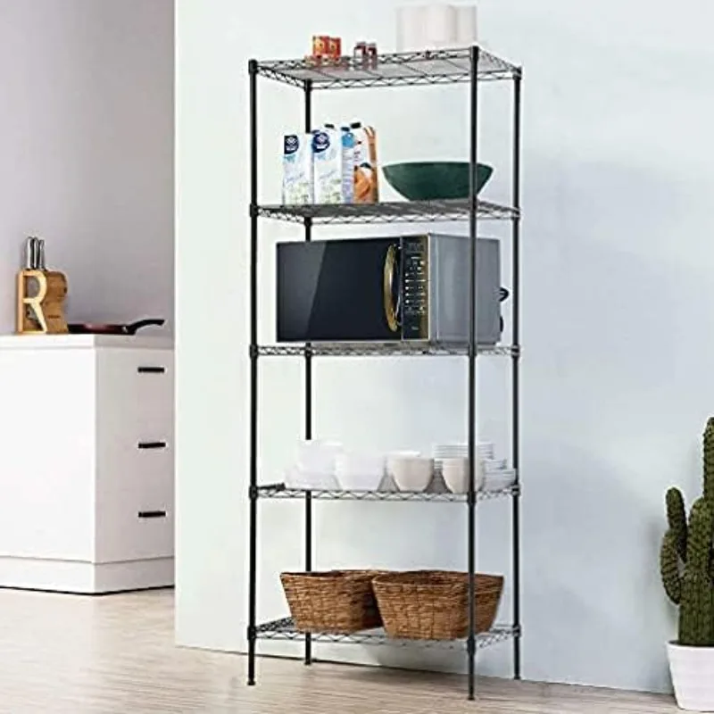 

14" D×24" W×60" H Wire Shelving Unit Metal Commercial Shelf with 5 Tier Layer Rack Strong Steel for Restaurant Garag