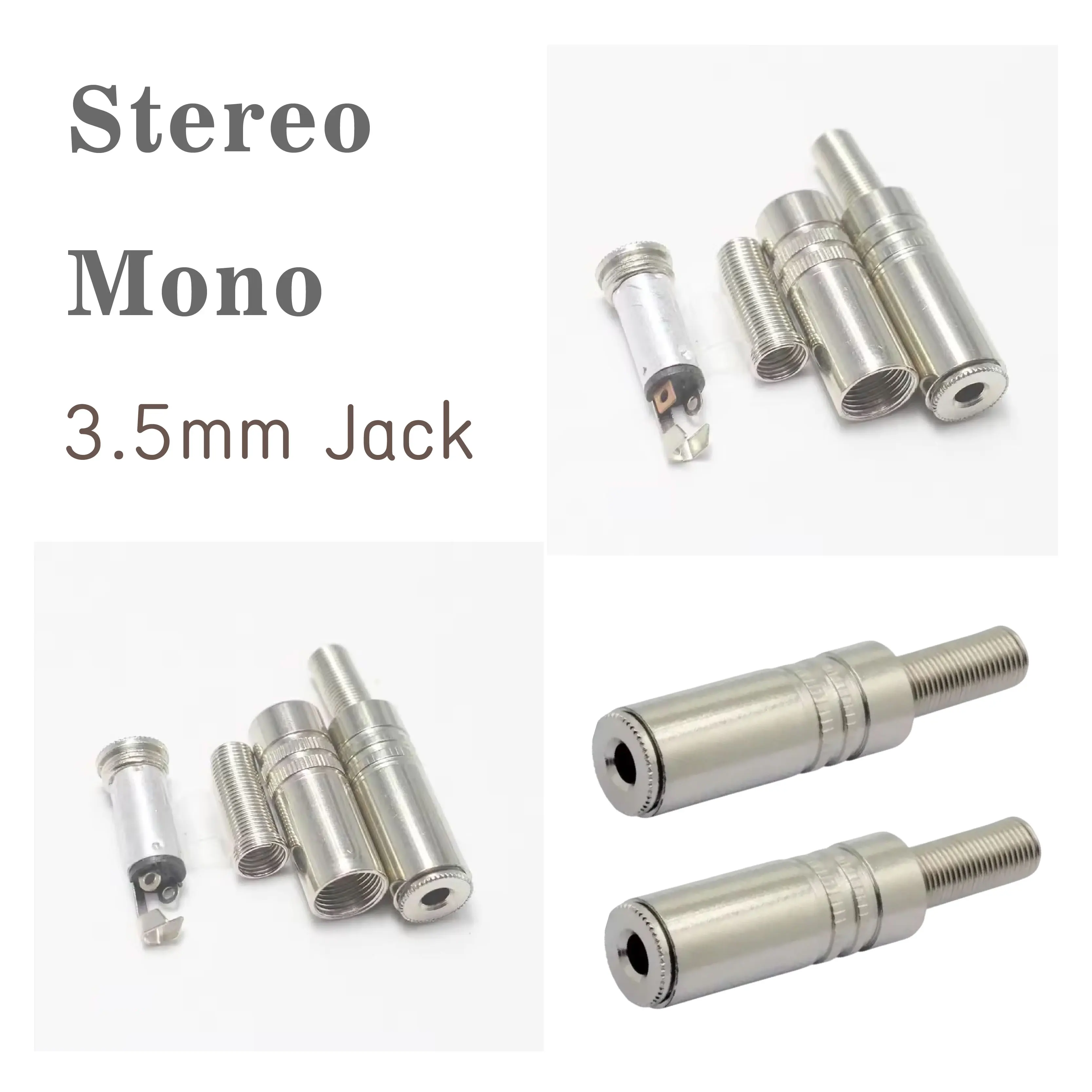 

3,5 мм стерео моно гнездовой разъем для монтажа на панели с клеммами для пайки