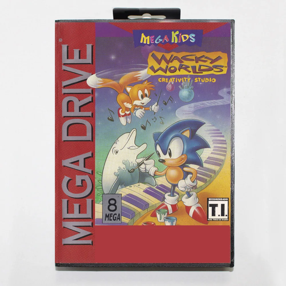 Recién llegado, tarjeta de juego Wacky Worlds MD, cubierta BR de 16 bits para cartucho de consola de videojuegos Sega Megadrive Genesis