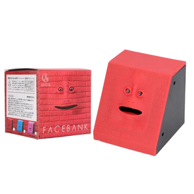 Banque faciale pour enfants, pièce de monnaie amusante, Collection d'économie d'argent, tirelire, cadeau d'anniversaire, jouet de décoration rouge