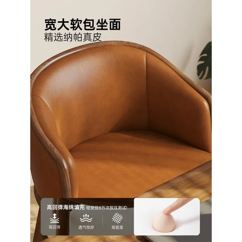 Cadeira de jantar de madeira maciça escritório casa moderno simples restaurante cadeira traseira cadeira de lazer cor nogueira preta