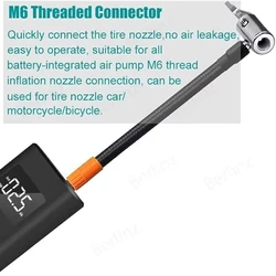 M6 40/60/80CM Locking Air Chuck With Air Hose Standard Tire Valve Fine Thread Inflation Hose Adapter Tire Inflation Pump Hose