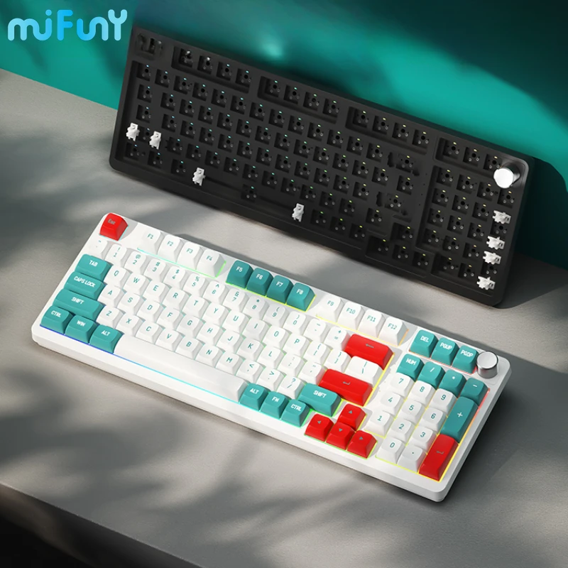 

MiFuny 98Kyes Wired Mechanical Keyboard Third Mock Examination Hot Plug Custom Keyboards for Silent Office Gaming Key Board Gift