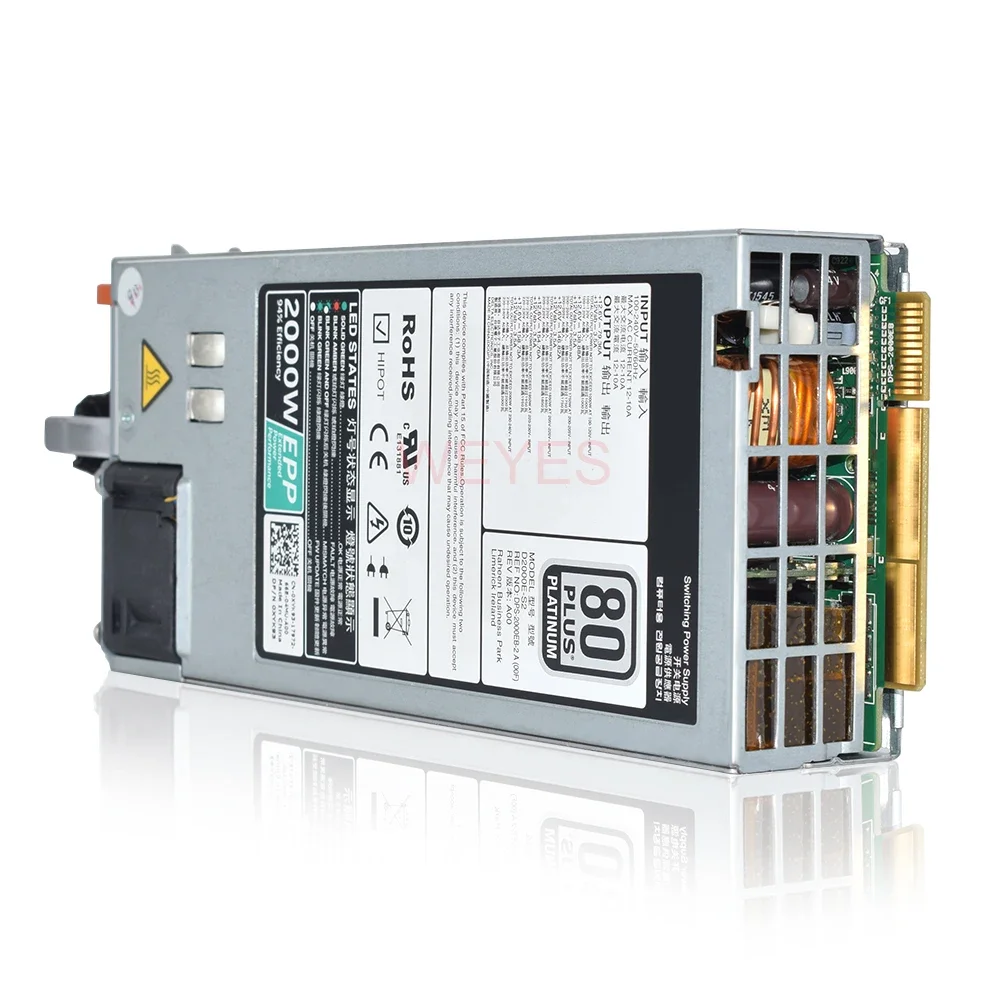 Imagem -02 - Fonte de Alimentação de Comutação Psu 2000w D2000e-s2 0xyk93 Xyk93 Dell R840 R940 R740xd T640 Servidor Epp Comutação Dps2000eb-2 a Bem Testado